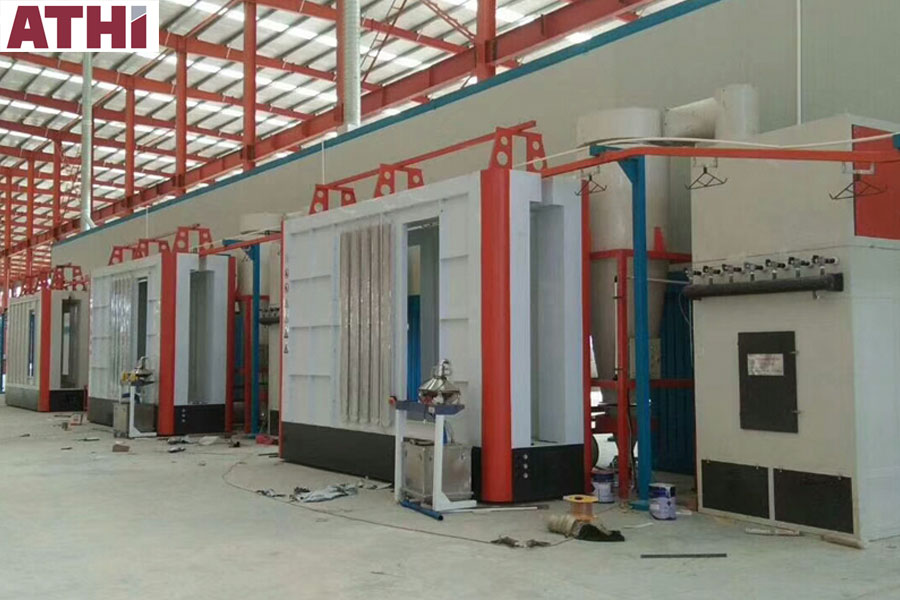 Automatic electrostatic powder coating production line